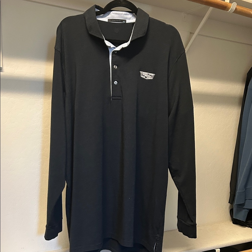 Black Long Sleeve Polo Shirt
